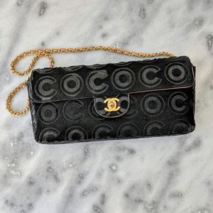 Chanel Coco Double Black Calf Hair Shoulder Bag